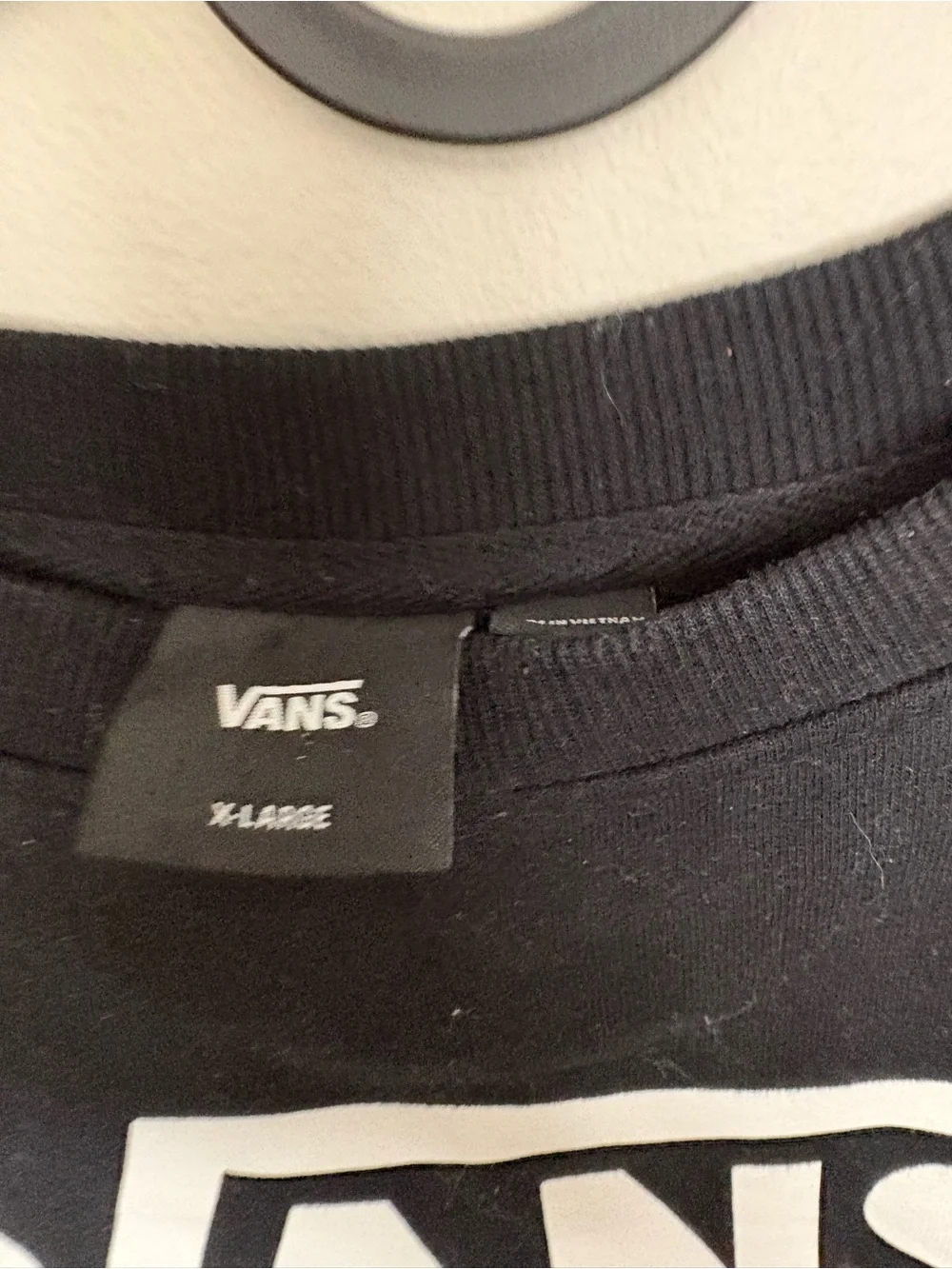 Vans Black Crewneck Sweatshirt with White Care Tag